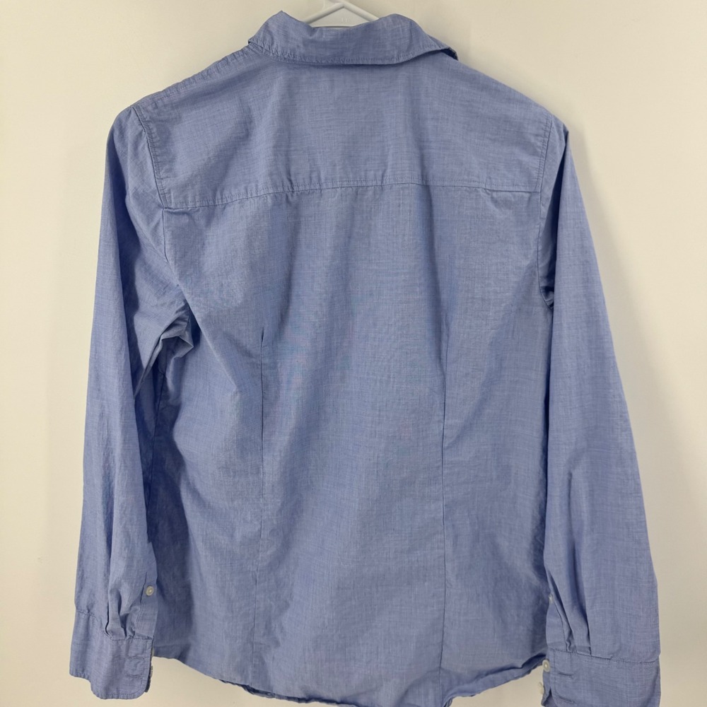 J.Crew Re-Imagined Blue Chambray Button Down Shirt Womens Size S Long Sleeve - Picture 8 of 9